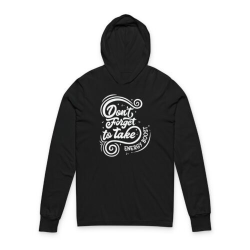 Energy Boost Unisex Hooded Long Sleeve Tee | Motivational Apparel, Gift for Students, Casual Wear